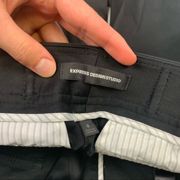 Express Black Crop Trousers Pant Pocket Detailing - Picture 7 of 14